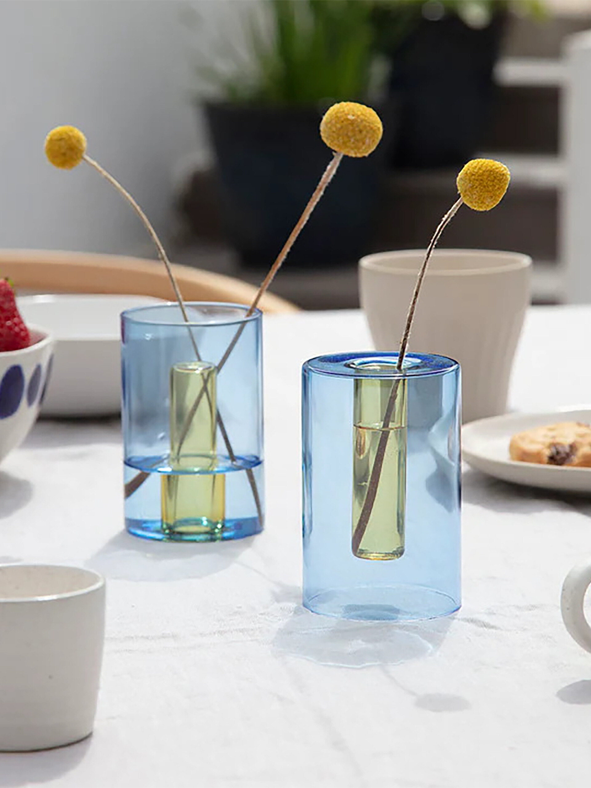 VASE REVERSIBLE BLUE/YELLOW S - Orange , Home design Bensimon