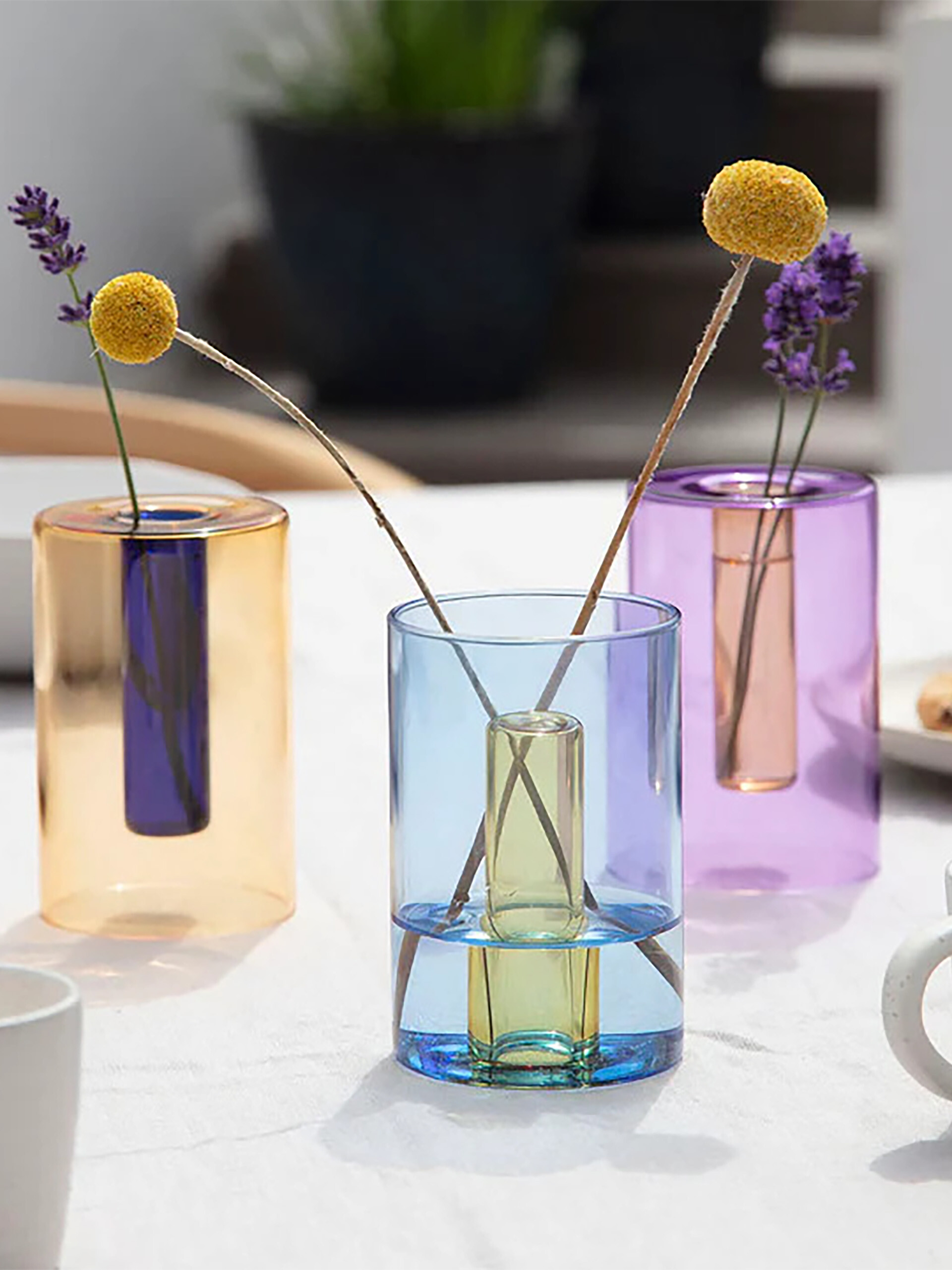VASE REVERSIBLE BLUE/YELLOW S - Orange , Home design Bensimon