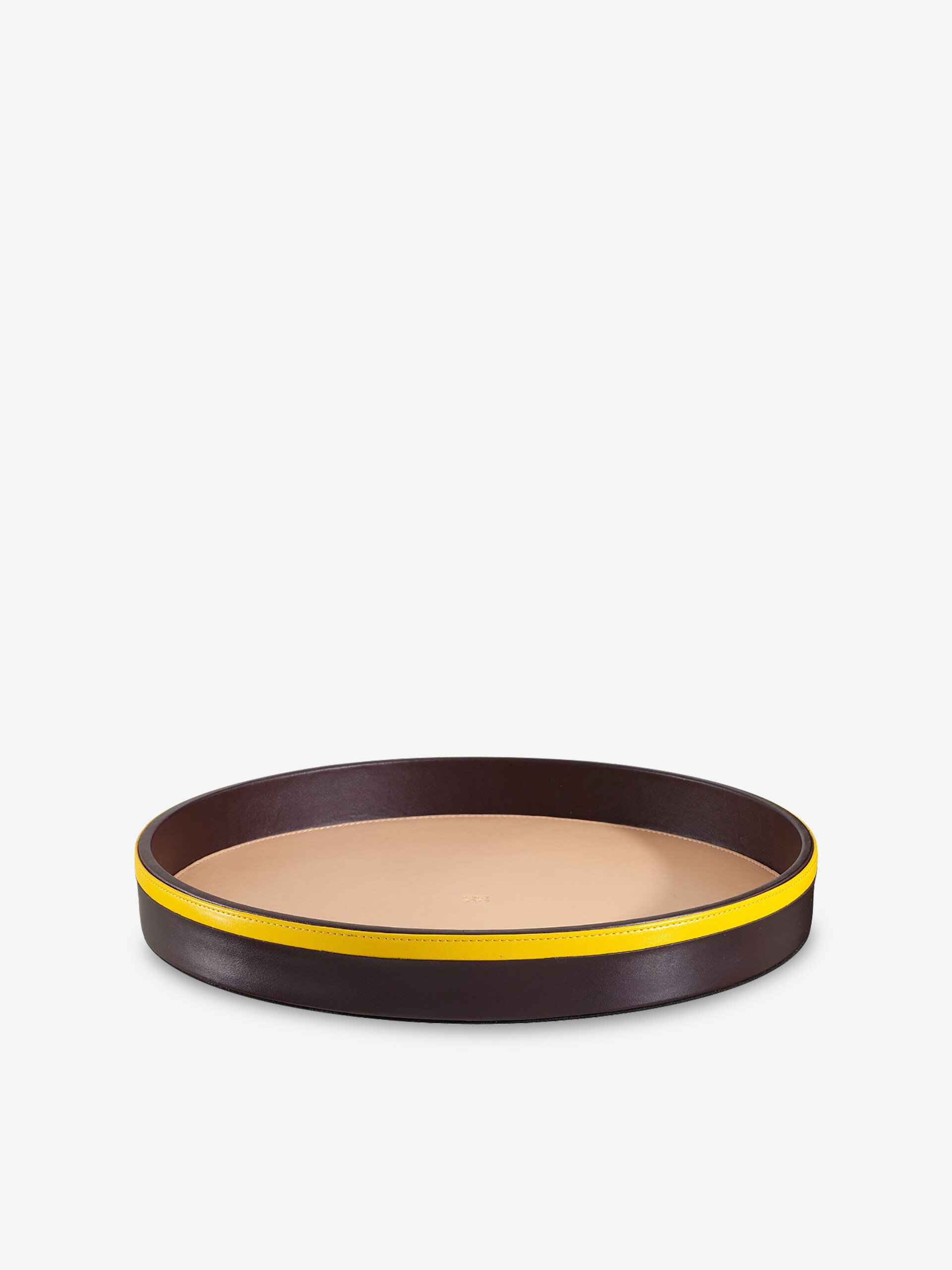 CEN LEATHER TRAY DIA 32CM HTR 3.8CM - Bordeaux , Home design Bensimon