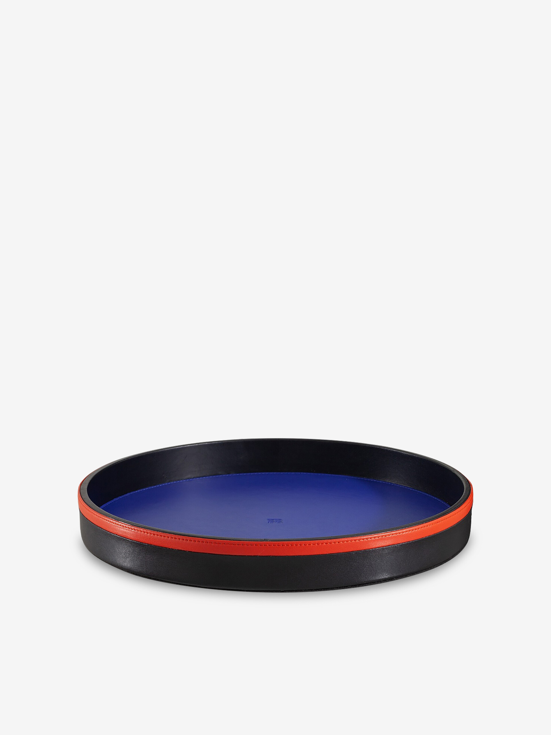 LEATHER TRAY DIA 32CM HTR 3.8CM - Marine , Home design Bensimon