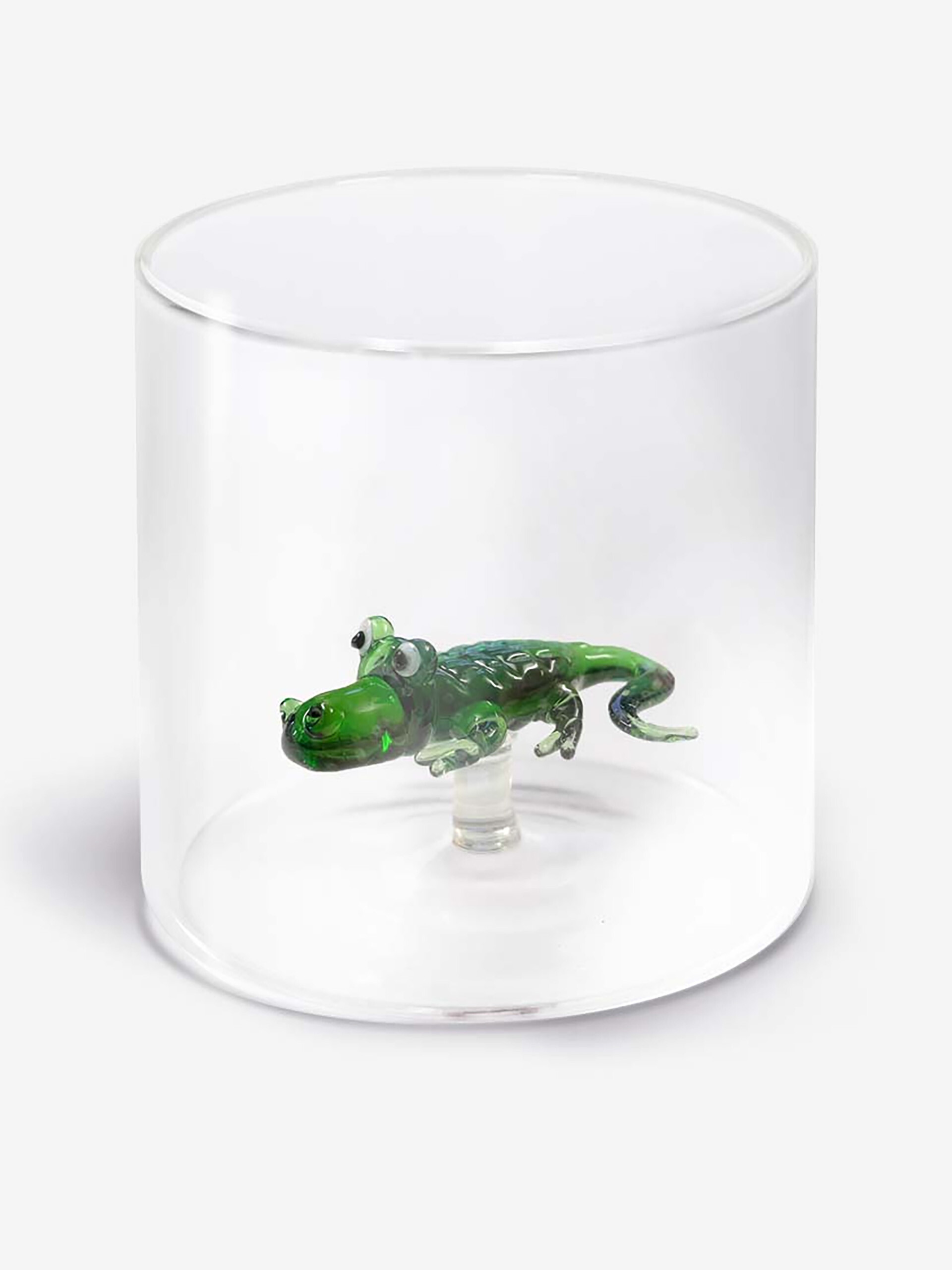 GLASS FIGURINE ALLIGATOR -  Green , Home design Bensimon