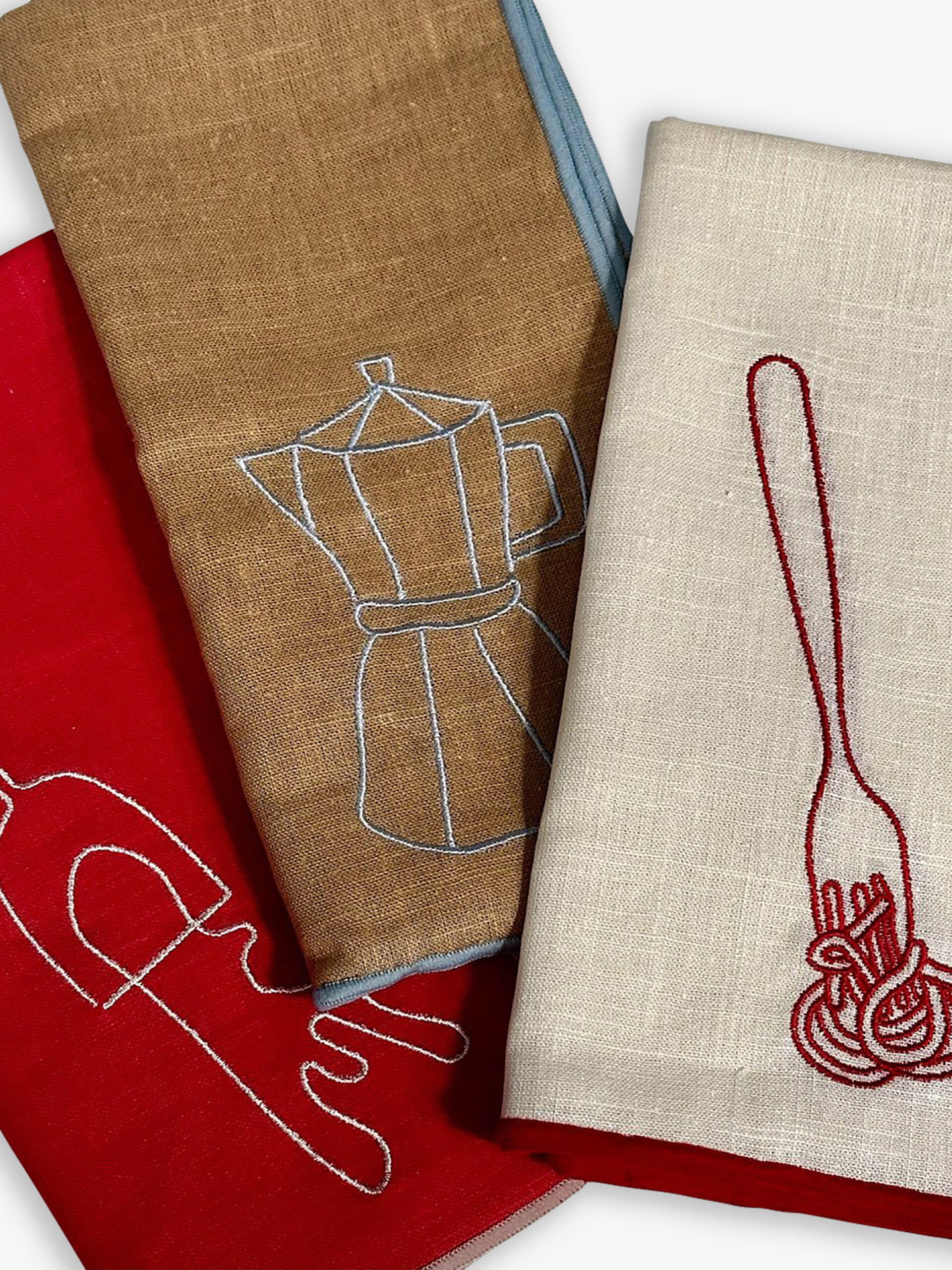 LOT DE 2 SERVIETTES CAFE - THE ECLECTIC LIFESTYLE -  Beige , Home design Bensimon