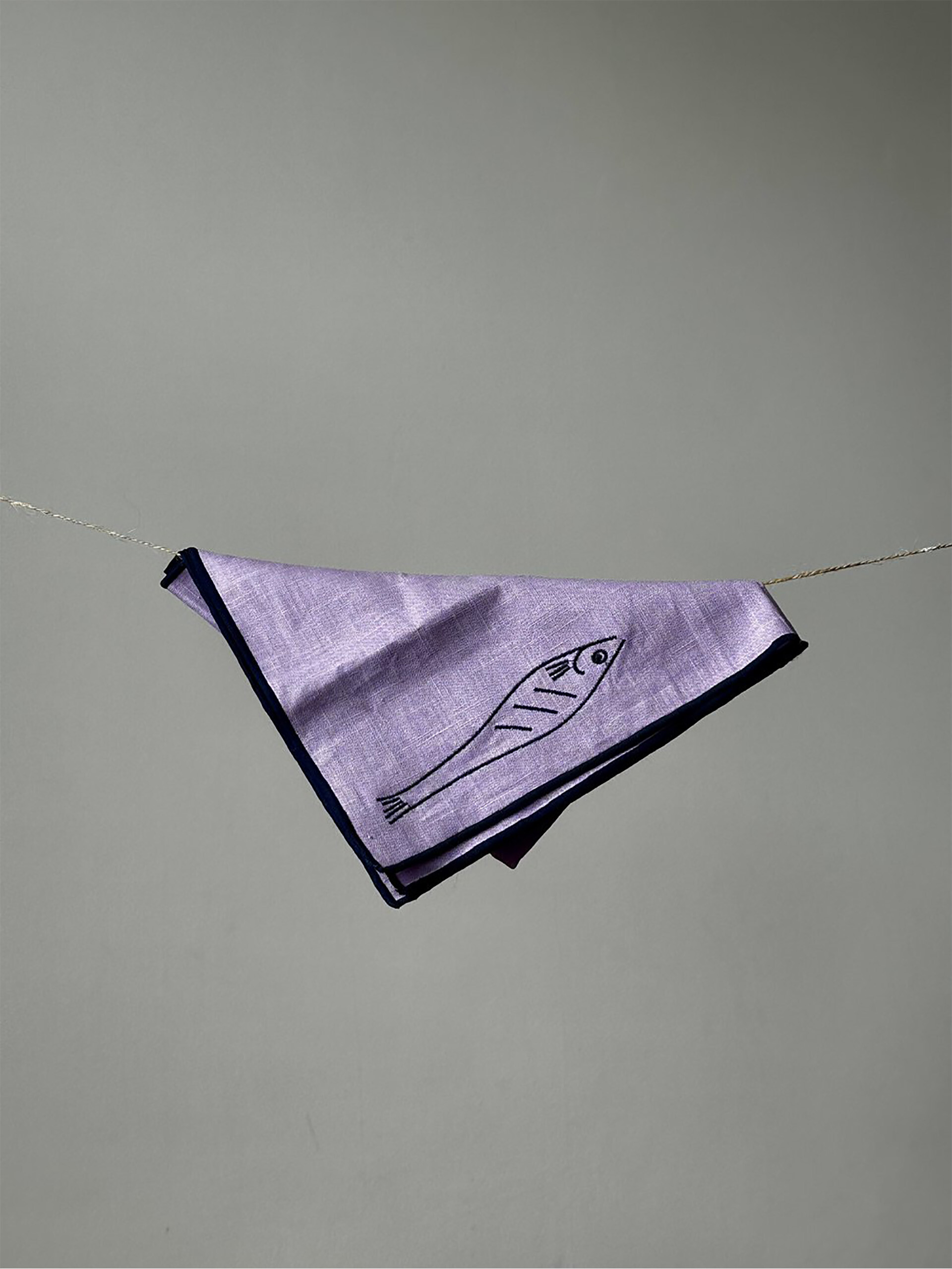 SET OF 2 FISH NAPKINS - P urple , Home design Bensimon