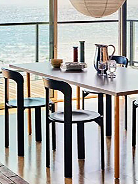 GREY TWO-TONE TABLE OCHRE FOOT 200x90 -  Ocher , Home design Bensimon