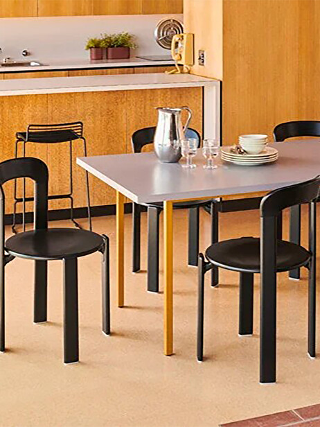 GREY TWO-TONE TABLE OCHRE FOOT 200x90 -  Ocher , Home design Bensimon