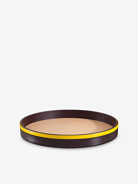 CEN LEATHER TRAY DIA 32CM HTR 3.8CM -  Bordeaux , Home design Bensimon
