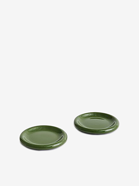 SET OF 2 BARRO PLATES 18CM GREEN -  Green , Home design Bensimon
