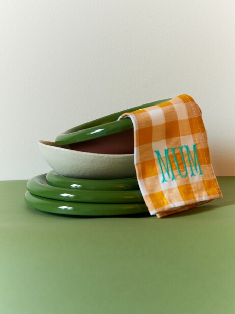 SET OF 2 BARRO PLATES 18CM GREEN -  Green , Home design Bensimon