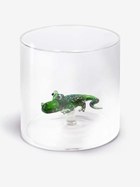 GLASS FIGURINE ALLIGATOR -  Green , Home design Bensimon