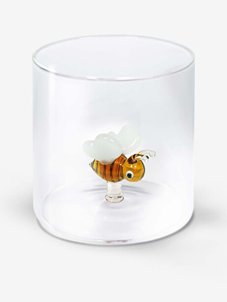 GLASS FIGURINE BEE -  Orange , Home design Bensimon