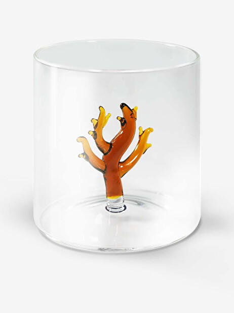 GLASS FIGURINE CORAL -  Orange , Home design Bensimon