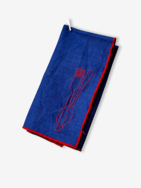 SET OF 2 CUTLERY NAPKINS -  Blue , Home design Bensimon