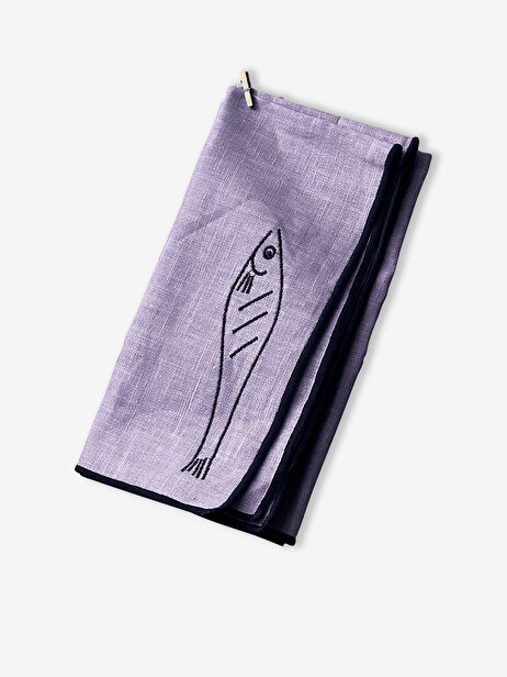 SET OF 2 FISH NAPKINS -  P urple , Home design Bensimon