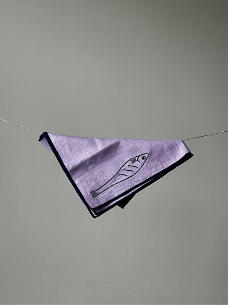 SET OF 2 FISH NAPKINS -  P urple , Home design Bensimon