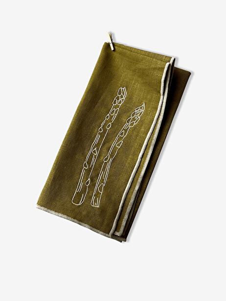 SET OF 2 ASPARAGUS NAPKINS -  Khaki , Home design Bensimon