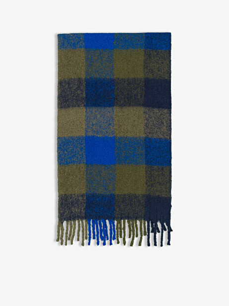 CHECK SCARF -  Navy / kaki , Ready-to-wear Bensimon