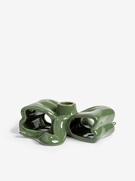 ORGANIC SLIM YELLOW CANDLE HOLDER 10X8 -  Green , Home design Bensimon