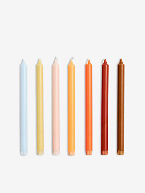 SET OF 7 RAINBOW CANDLES -  Multicolored , Home design Bensimon