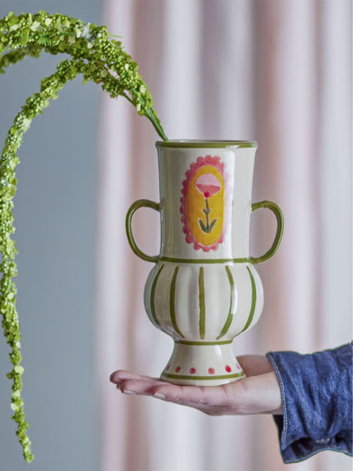 VASE ODINA GREEN -  Ecru , Home design Bensimon