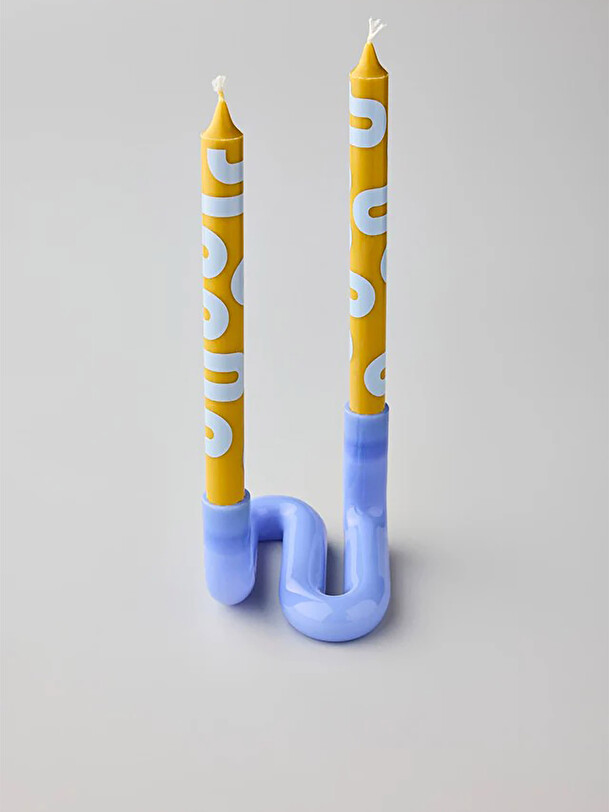 WAVE CANDLE HOLDER -  Blue , Home design Bensimon