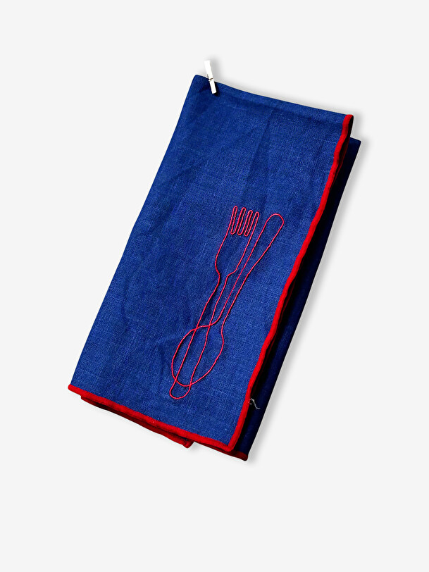 SET OF 2 CUTLERY NAPKINS - Blue , Home design Bensimon