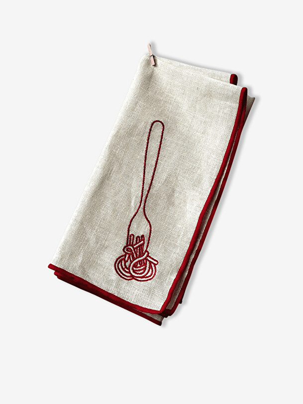 SET OF 2 SPAGHETTI NAPKINS - Ecru , Home design Bensimon