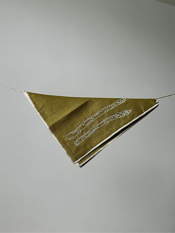 SET OF 2 ASPARAGUS NAPKINS - Khaki , Home design Bensimon