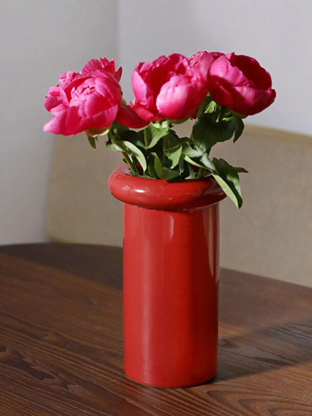 VASE TURBAN ROUGE -  Red , Home design Bensimon