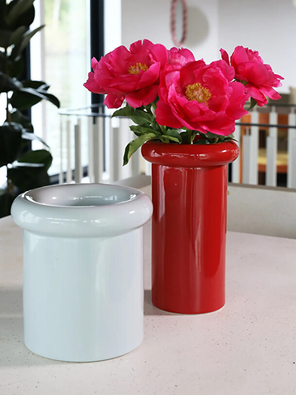 VASE TURBAN ROUGE -  Red , Home design Bensimon