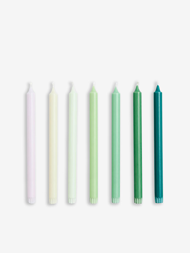 SET OF 7 GREEN CANDLES - Green , Home design Bensimon