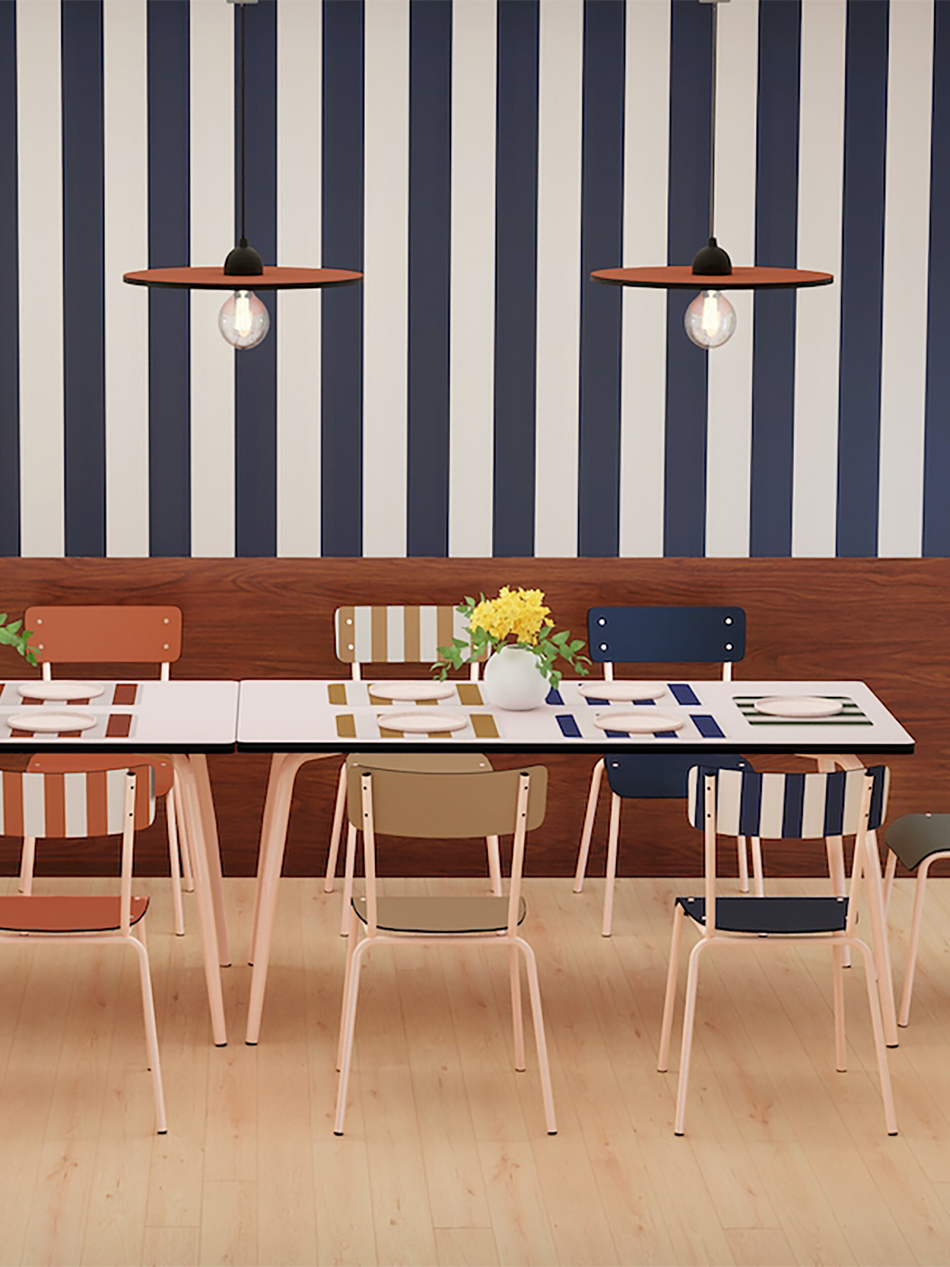 SUZIE NAVY STRIPED CHAIR -  Marine , Home design Bensimon