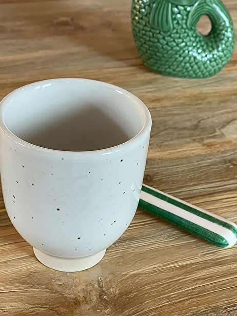 PAUL FORK GREEN STRIPE -  Green , Home design Bensimon