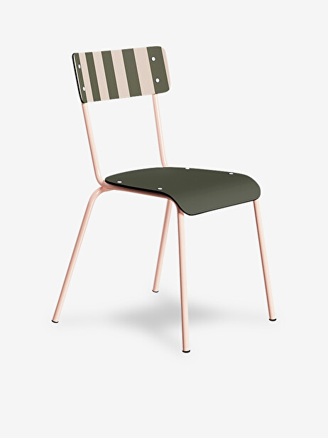 SUZIE KHAKI STRIPED CHAIR -  Khaki , Home design Bensimon