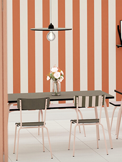 SUZIE KHAKI STRIPED CHAIR -  Khaki , Home design Bensimon