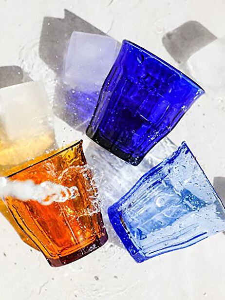 SET OF 6 PICARDIE GLASSES 25CL SAPHIR -  Blue , Home design Bensimon 