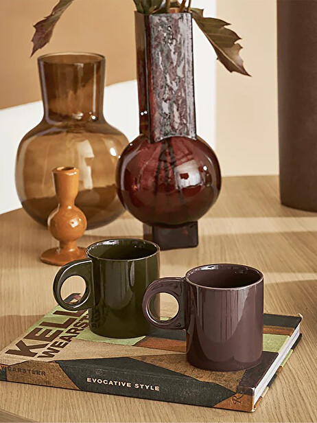 NISSA BROWN MUG -  Brown , Home design Bensimon