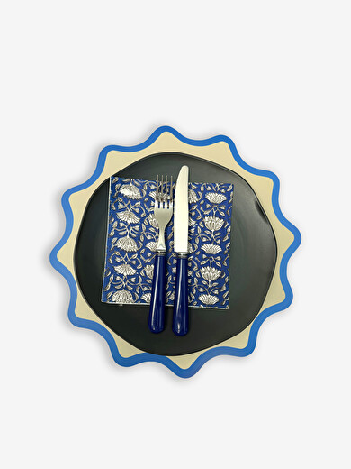 LARGE SPOON MOKA STRIPE -  Indigo , Home design Bensimon