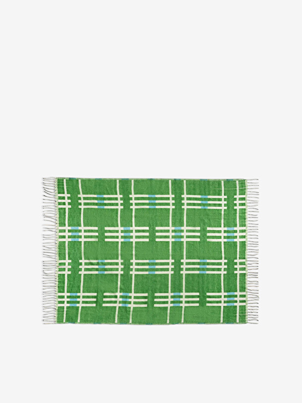 PLANO GREEN BLANKET 130X200 - Green , Home design Bensimon