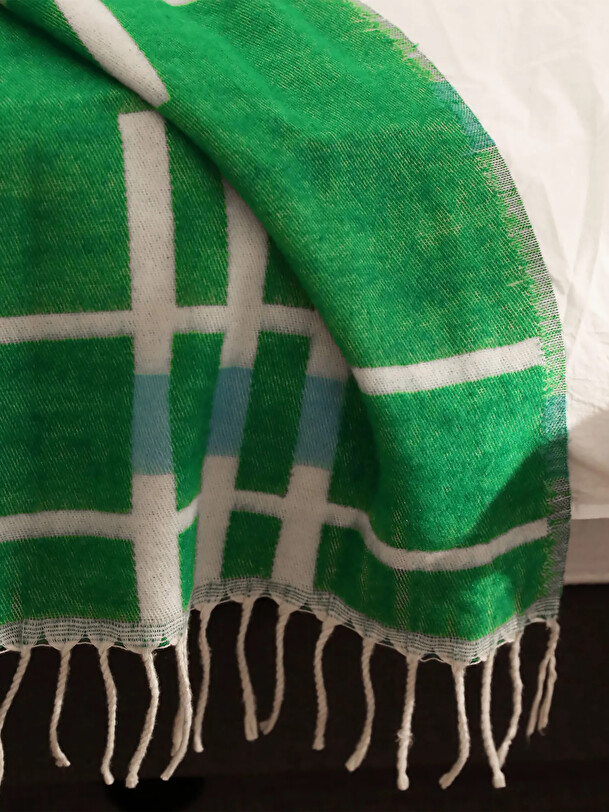 PLANO GREEN BLANKET 130X200 - Green , Home design Bensimon