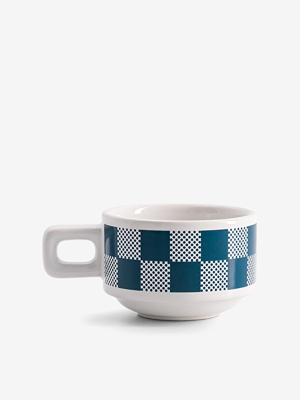 SET 2 ESPRESSO GENERATION GINGHAM BLUE - Blue vichy , Home design Bensimon