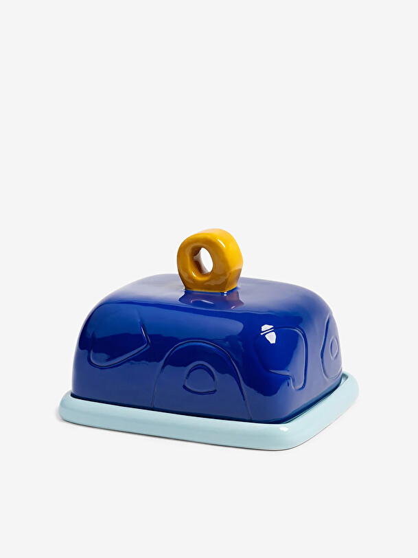 BUTTER DISH SKETCH BLUE - Blue , Home design Bensimon