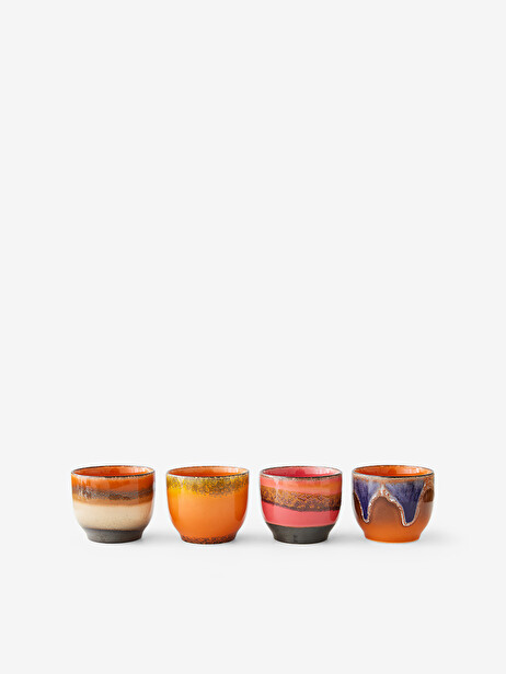 SET OF 4 COFFEE CUPS -  Multicolored , Home design Bensimon