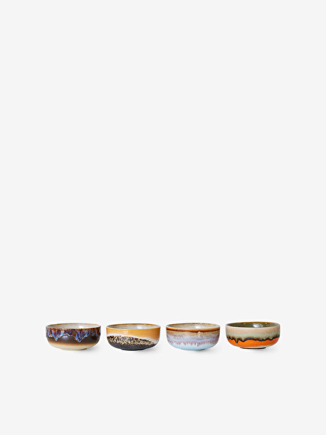SET OF 4 TAPAS BOWLS 70S -  Multicolored , Home design Bensimon
