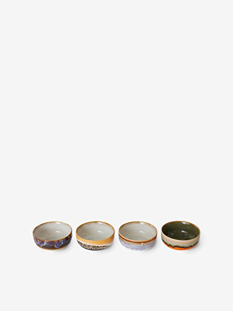 SET OF 4 TAPAS BOWLS 70S -  Multicolored , Home design Bensimon