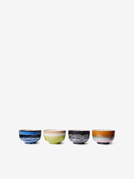 SET OF 4 BOWLS NOODLES GROOVY 70S -  Multicolored , Home design Bensimon