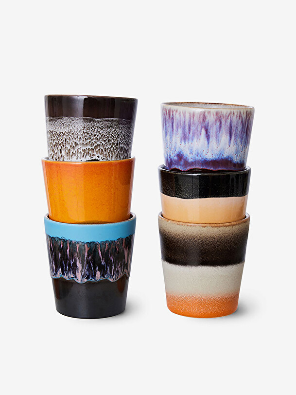 SET OF 6 RISTRETTO 70S STELLAR -  Multicolored , Home design Bensimon
