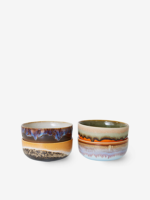 SET OF 4 TAPAS BOWLS 70S - Multicolored , Home design Bensimon