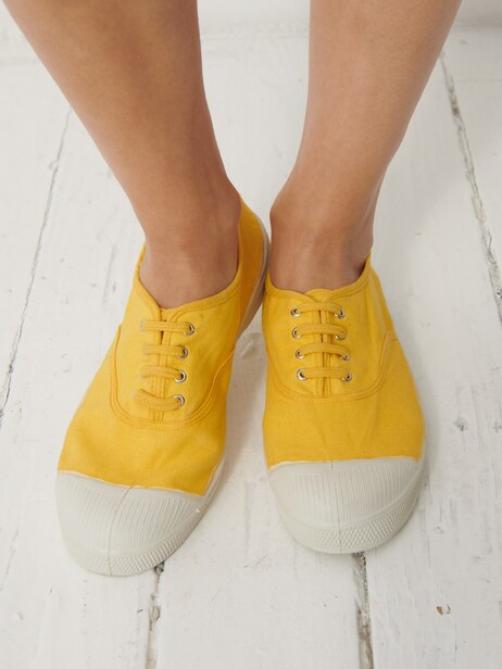 WOMEN LACES TENNIS -  Gold button , Tennis & Shoes Bensimon