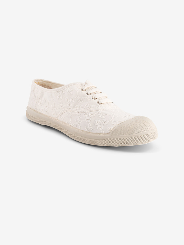 WOMEN BRITISH EMBRODERY LACES TENNIS - Ecru , Tennis & Shoes Bensimon