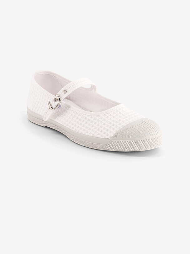 WOMEN WAFFLED BABIES TENNIS - Ecru , Tennis & Shoes Bensimon